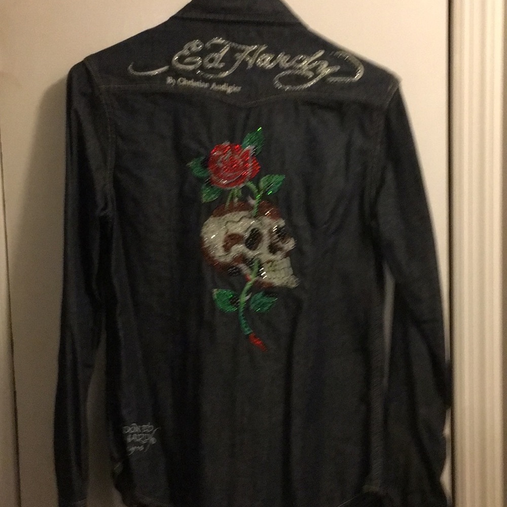Ladies Ed Hardy embellished shirt.